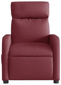 Poltrona elétrica reclinável tecido vermelho tinto