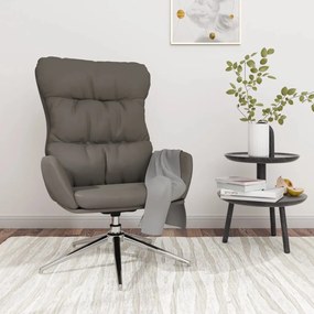 Cadeira de descanso couro genuíno cinzento