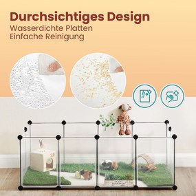 Parque animais de estimação Plástico com painéis no chão 125 x 63 x 42 cm Branco