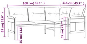 2 pcs conjunto de jantar para jardim aço antracite