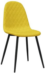 Cadeiras de jantar 4 pcs veludo amarelo mostarda