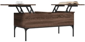 Mesa centro 100x50x45cm deriv. madeira/metal carvalho castanho