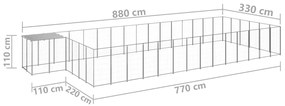 Canil 26,62 m² aço prateado