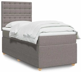 Cama com molas/colchão 90x200 cm tecido castanho-acinzentado