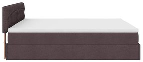 Estrutura de cama otomana com colchão 180x200cm castanho escuro