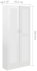 Estante 82,5x30,5x185,5cm derivados de madeira branco brilhante