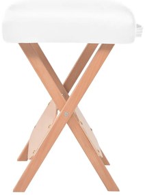 Banco massagens dobrável assento 12 cm espess. + 2 rolos branco