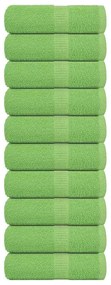 vidaXL Toalhas de bidé 10pcs 30x50cm 360 gsm 100% algodão verde maça