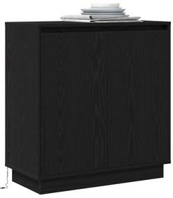 Aparador vidaXL com LED em Carvalho Preto 71x34,5x75 cm em Madeira Eng