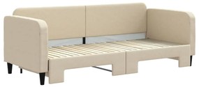 Sofá-cama com gavetão 80x200 cm tecido cor creme