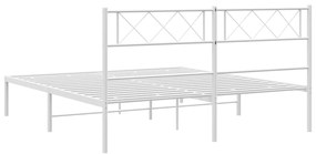 Estrutura de cama com cabeceira 120x190 cm metal branco