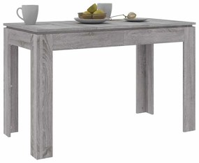 Mesa de jantar 120x60x76 cm derivados de madeira cinza sonoma