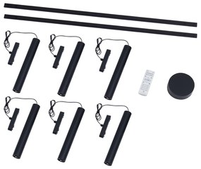 Sistema de iluminação de trilho moderno com 6 pendentes pretos monofásicos - Magnetic Cassie