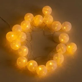 Guirlanda Decorativa Com Luzes Led Brancas Adda 20 Bolas & Pilhas - Sklum