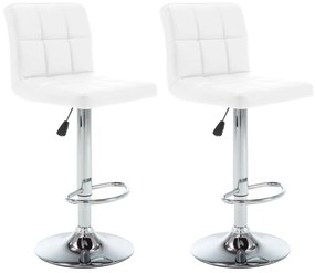 323633 vidaXL Bancos de bar 2 pcs couro artificial branco