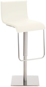 Banco de bar Limon em couro sintético 39 x 80-103 x 46 cm Creme