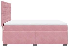 Cama com molas/colchão 140x200 cm veludo rosa