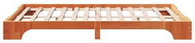 Cama Castanho Encerado 140x190 cm de Madeira de Pinho Maciça