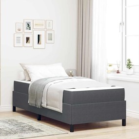 vidaXL Estrutura da Cama com colchão Cinza Escuro 100 x 200 cm tecido