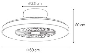 Ventilador de teto preto com efeito estrela 60cm incl. LED regulável com controle remoto - Climo Moderno