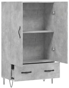 Aparador alto 69,5x31x115 cm derivados de madeira cinza-cimento