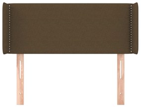 Cabeceira de cama c/ abas tecido 83x16x78/88 cm castanho