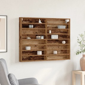 vidaXL Armário Vitrine Madeira Velha 100x8,5x75 cm Madeira Engenheirada