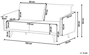 Sofá 3 lugares em veludo rosa MAURA Beliani