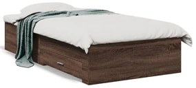 vidaXL Estrutura cama c/ gavetas derivados madeira carvalho castanho