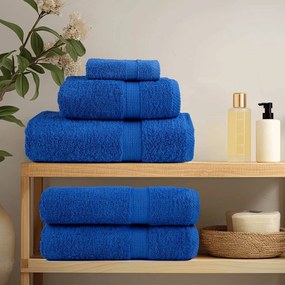 Toalhas de mãos 4 pcs 50x100 cm 360 gsm 100% algodão azul