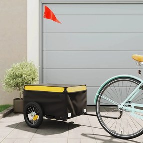 Reboque para bicicleta 30 kg ferro preto e amarelo