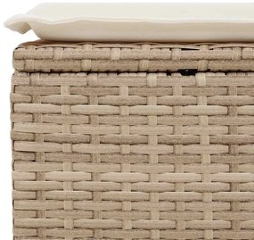 6 pcs conjunto de sofás p/ jardim com almofadões vime PE bege