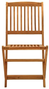 5 pcs conjunto de jantar p/ jardim madeira de acácia maciça