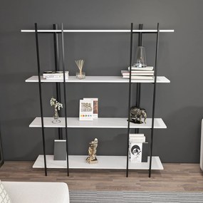 Estante Moss – Branco e Preto – 160x180x29,6 cm