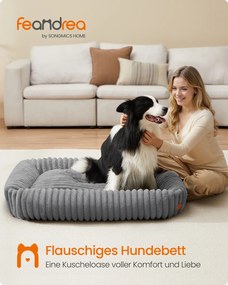 Cama ortopédica para cães de tamanho médio 106 x 75 x 20 cm cinzenta