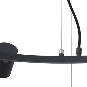 Candeeiro suspenso moderno preto com 6 luzes - Jeana Circle Moderno
