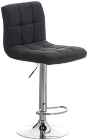 Conjunto de 2 bancos de bar Peru em tecido e com estrutura cromada 46 x 94-114 x 47 cm Cinzento escuro