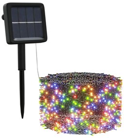 Luzes solares 5pcs 5x200 LEDs p/ interior/exterior coloridas