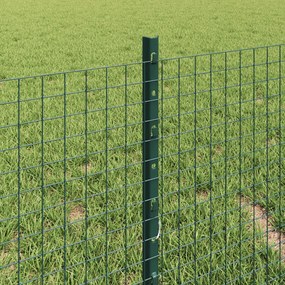 Cerca de Arame Soldado com 44 Postes em U Verde 0.4x100 m Aço