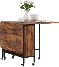 Mesa de cozinha dobrável e extensível para sala de jantar 130 x 80 x 74 cm (CADEIRAS NÃO INCLUIDAS), com Rodas, para até 6 pessoas, prateleira integra