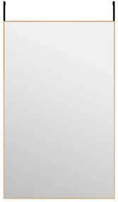 Espelho para porta 50x80 cm vidro e alumínio dourado