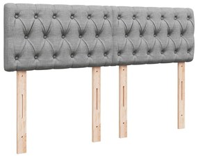 Cama com molas/colchão 140x200 cm tecido cinzento-claro