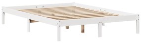 Cama com estante sem colchão 120x190 cm pinho maciço branco