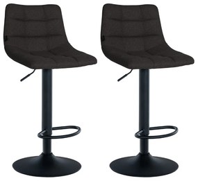 Conjunto de 2 bancos altos Jerry em tecido com estrutura preta 87-108,5 x 43 x 46,5 cm Preto
