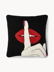 Almofada decorativa em lã artesanal Lips Hush
