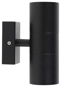 Candeeiro de parede exterior preto 2 luzes IP44 - Duo