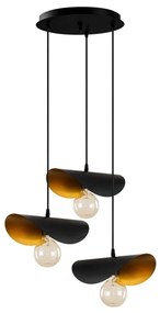Candeeiro Chandelier Sivani – Preto e Dourado – 45 cm