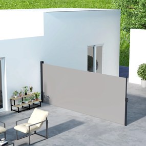 Toldo lateral com proteção contra olhares indiscretos, retrátil, dim. 4,00 m (L) x 1,80 m (A), em alumínio. Poliéster anti-UV de alta densidade, 180 g