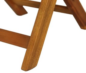 3 pcs conjunto bistrô dobrável c/ almofadões em acácia maciça