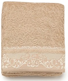 4 CORES - 6 toalhas de banho 100% algodão com 500 gr./m2: Taupe